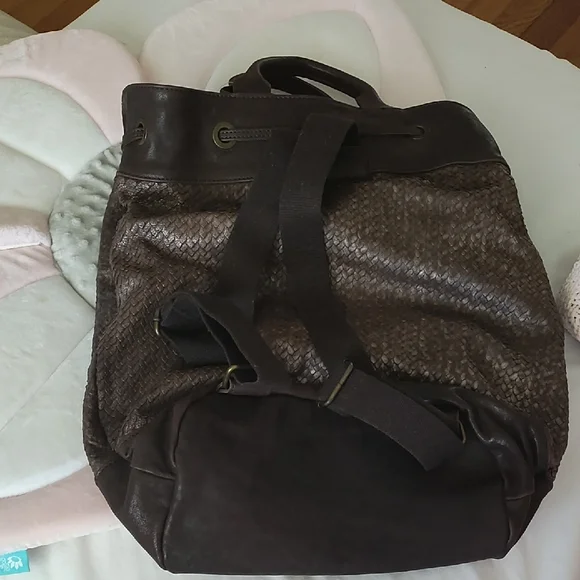 Dark Brown Woven Tote Bag - Picture 4 of 8